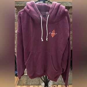 (NWOT) FP Movement Burgundy Hoodie XL Graphic Back Pullover Athleisure